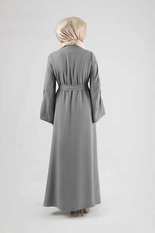 Kolları İncili Ferace Gri - 5