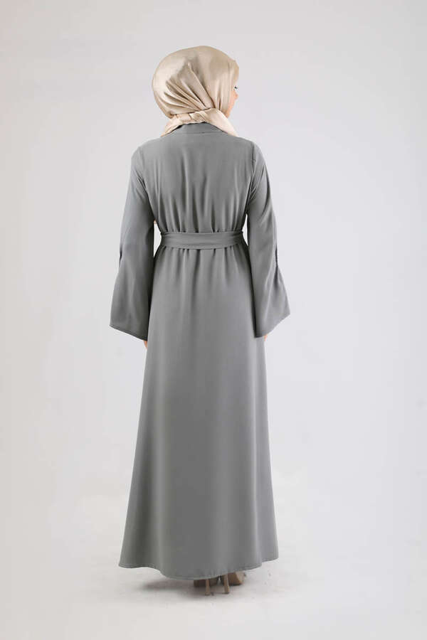 Kolları İncili Ferace Gri - 5