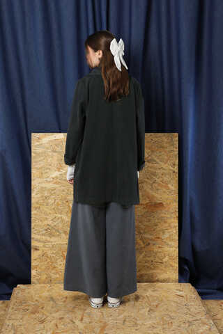 Denim Blazer Ceket Siyah - 7