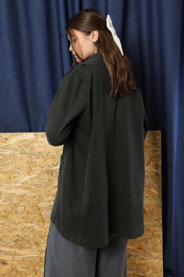 Denim Blazer Ceket Siyah - 6