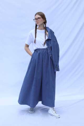 Kot Ceket Etek Takım Koyu Mavi - 5