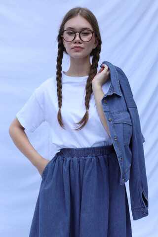 Kot Ceket Etek Takım Koyu Mavi - 7