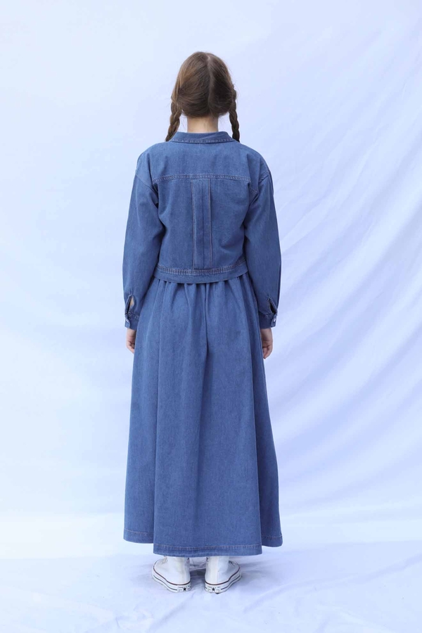 Kot Ceket Etek Takım Koyu Mavi - 13