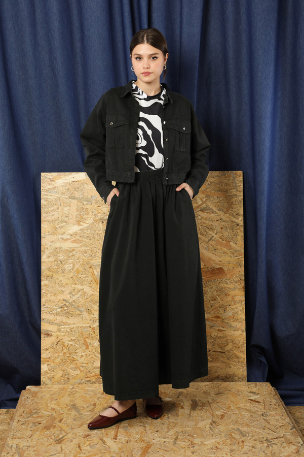 Kot Ceket Etek Takım Siyah - 2