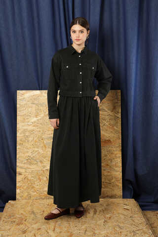 Kot Ceket Etek Takım Siyah - 3