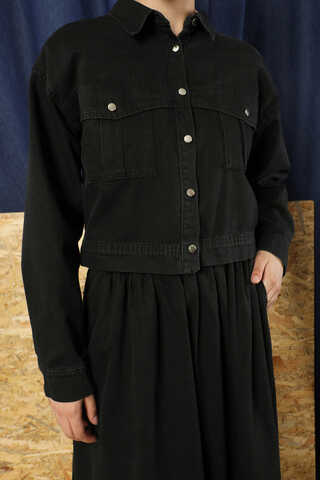 Kot Ceket Etek Takım Siyah - 1