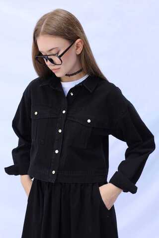 Kot Ceket Etek Takım Siyah - 12