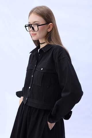 Kot Ceket Etek Takım Siyah - 14