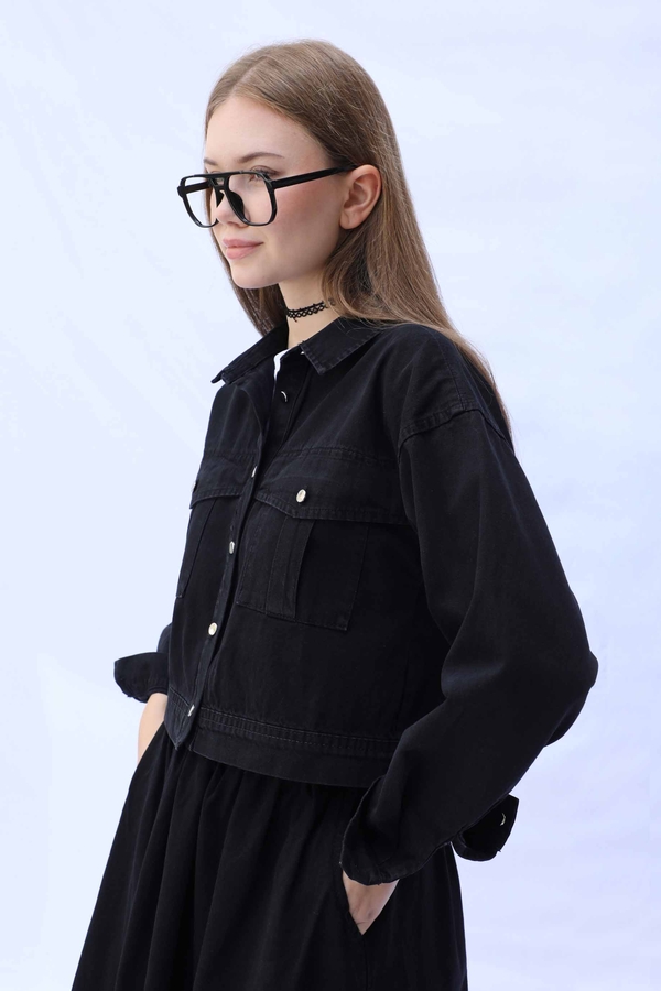 Kot Ceket Etek Takım Siyah - 14