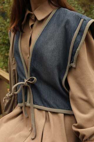 Kot Yelekli Triko Elbise Vizon - 7