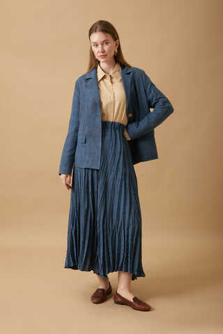 Kraş Etekli Takım İndigo - 2