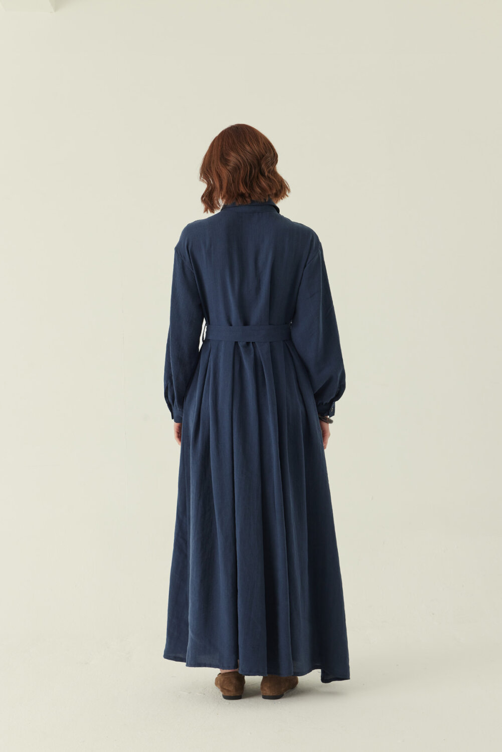 Kravat Detaylı Elbise Lacivert - 3