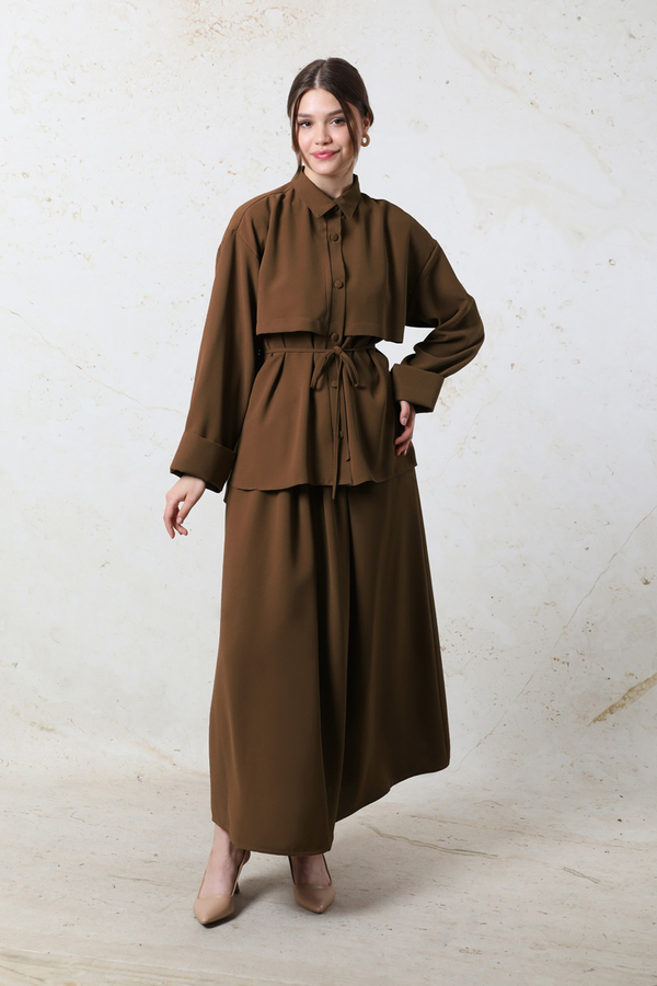 Krep Etek Takım Acı Kahve - 1