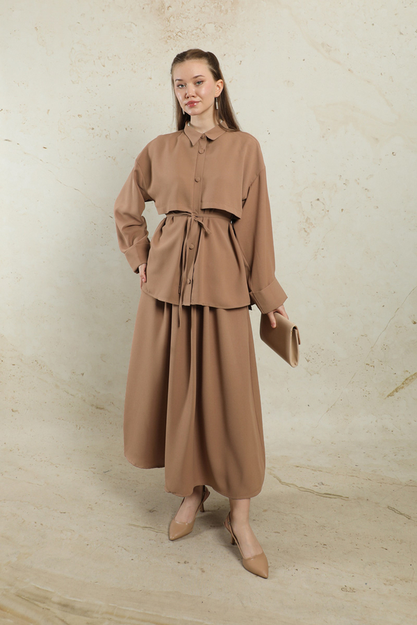 Krep Etek Takım Açık Taba - 3