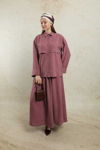 Krep Etek Takım Gül Kurusu - 1