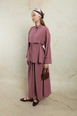 Krep Etek Takım Gül Kurusu - 6