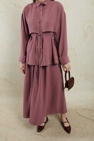 Krep Etek Takım Gül Kurusu - 3