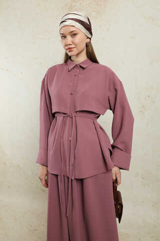 Krep Etek Takım Gül Kurusu - 4