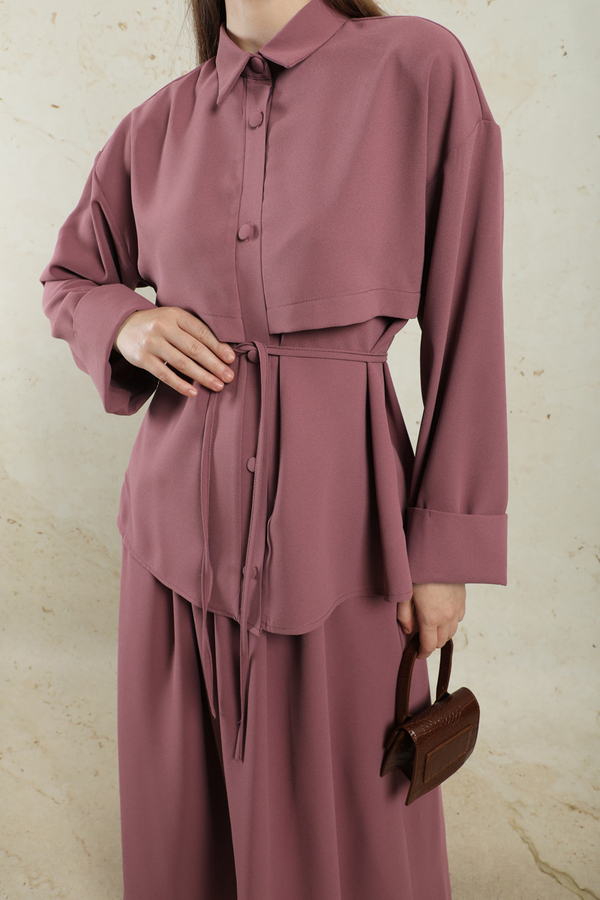 Krep Etek Takım Gül Kurusu - 5