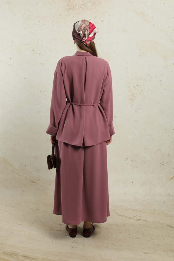 Krep Etek Takım Gül Kurusu - 7