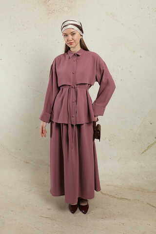 Krep Etek Takım Gül Kurusu - 2