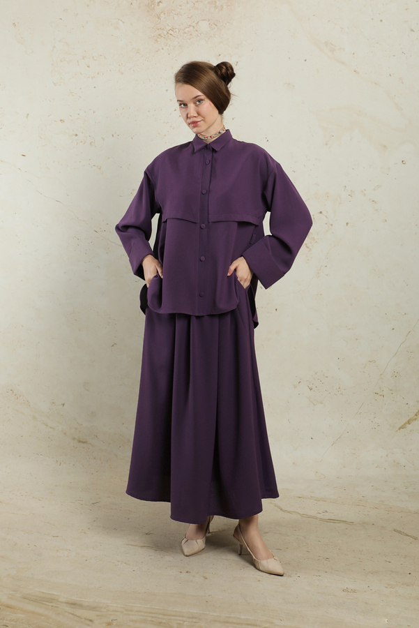 Krep Etek Takım Koyu Mor - 3