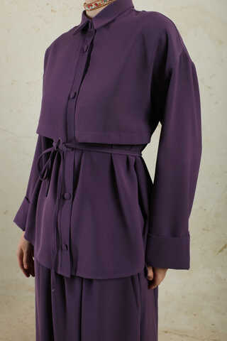 Krep Etek Takım Koyu Mor - 1