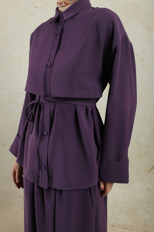 Krep Etek Takım Koyu Mor - 1