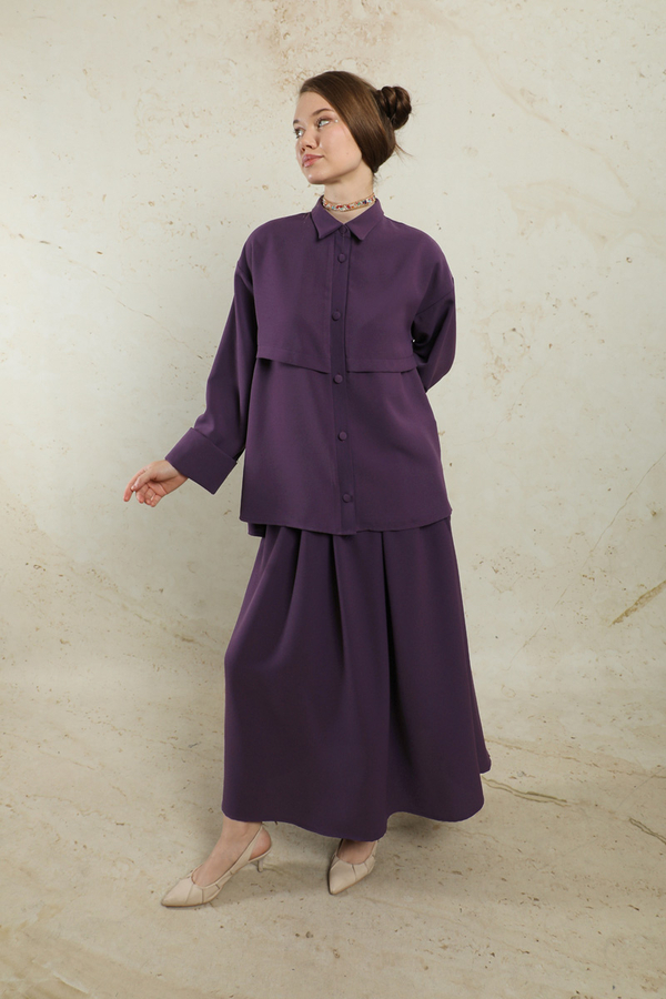 Krep Etek Takım Koyu Mor - 5