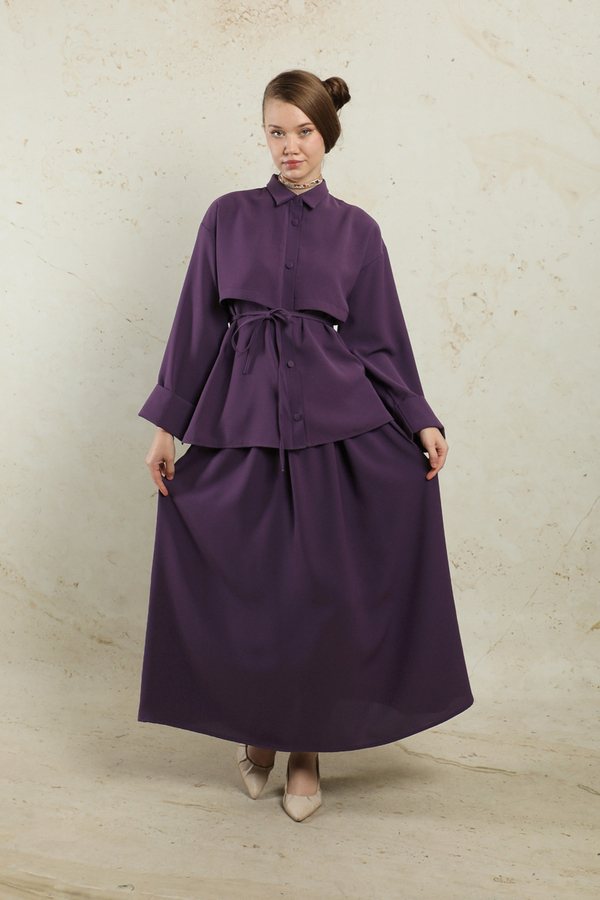 Krep Etek Takım Koyu Mor - 6