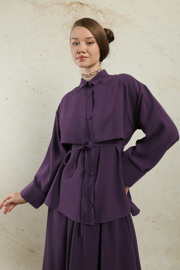 Krep Etek Takım Koyu Mor - 4