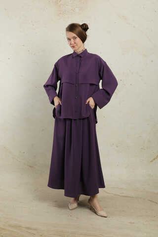 Krep Etek Takım Koyu Mor - 3