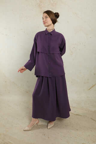 Krep Etek Takım Koyu Mor - 5