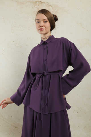 Krep Etek Takım Koyu Mor - 4