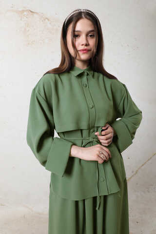 Krep Etek Takım Koyu Yeşil - 6