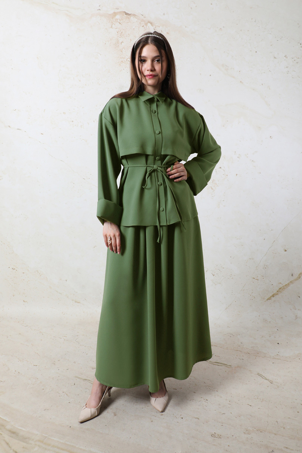 Krep Etek Takım Koyu Yeşil - 8