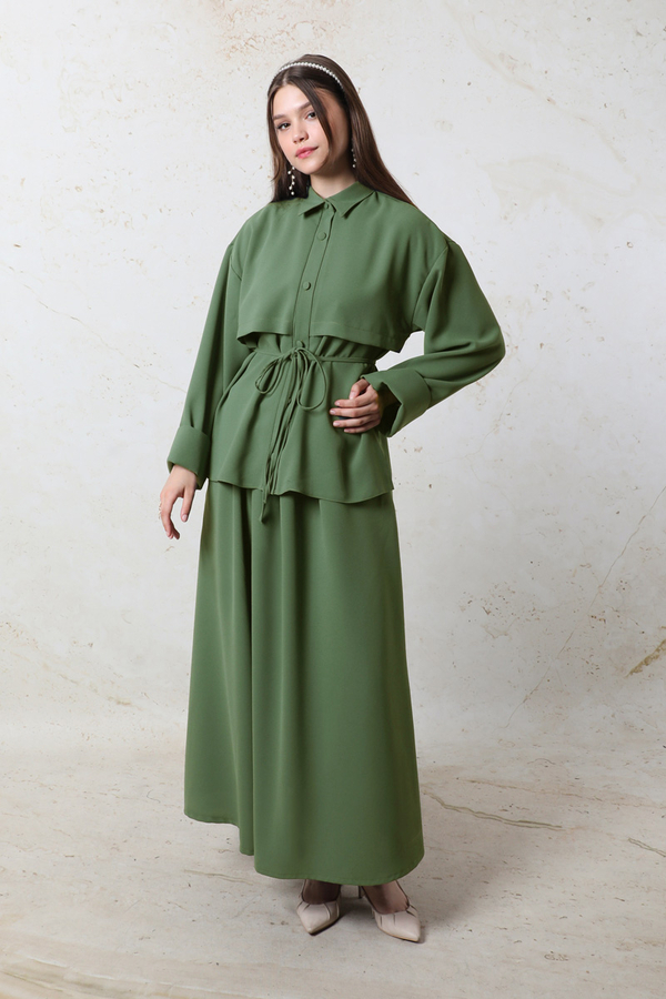 Krep Etek Takım Koyu Yeşil - 5