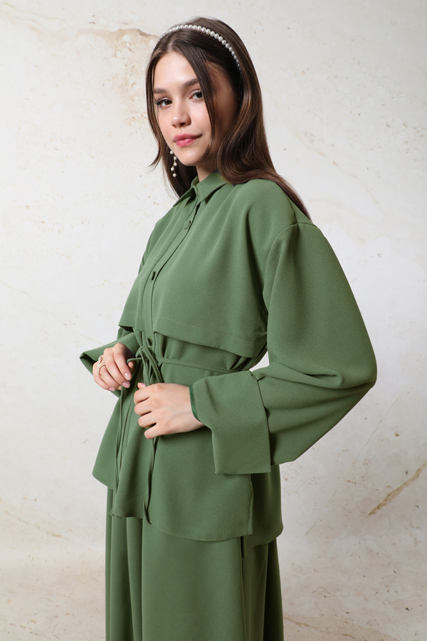 Krep Etek Takım Koyu Yeşil - 4
