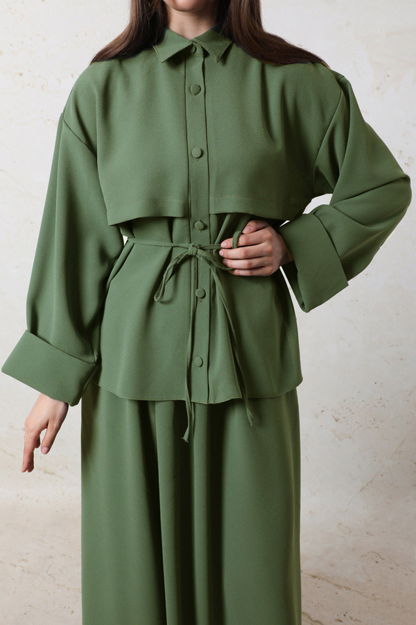 Krep Etek Takım Koyu Yeşil - 7