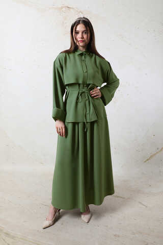 Krep Etek Takım Koyu Yeşil - 8