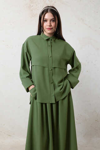 Krep Etek Takım Koyu Yeşil - 1