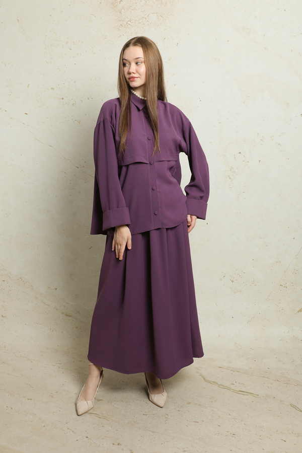 Krep Etek Takım Mor - 1