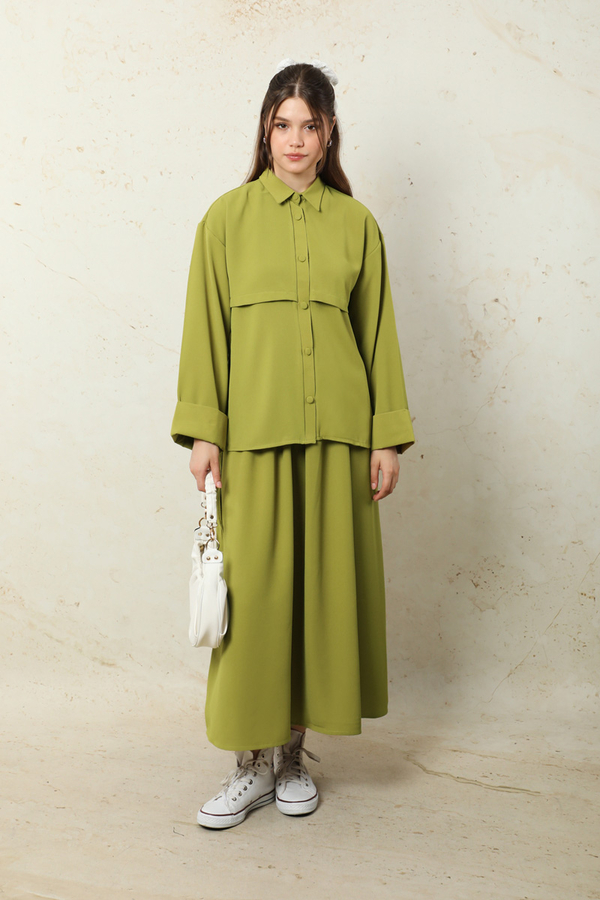 Krep Etek Takım Yağ Yeşili - 1