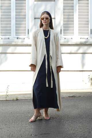 Kruvaze Bağlamalı Abaya Taş - 2