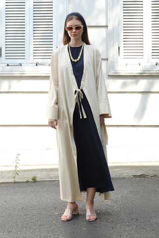 Kruvaze Bağlamalı Abaya Taş - 3