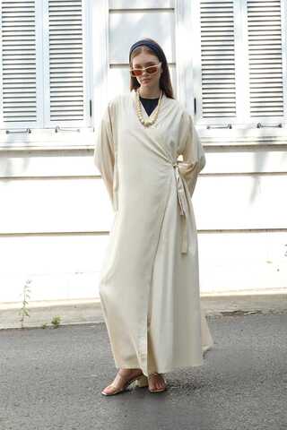 Kruvaze Bağlamalı Abaya Taş - 1