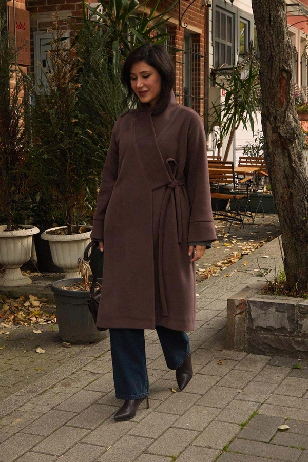 Kruvaze Bağlamalı Kaban Koyu Mürdüm - 13