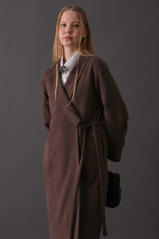 Kruvaze Bağlamalı Kaban Koyu Mürdüm - 2