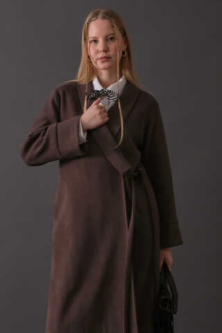 Kruvaze Bağlamalı Kaban Koyu Mürdüm - 4