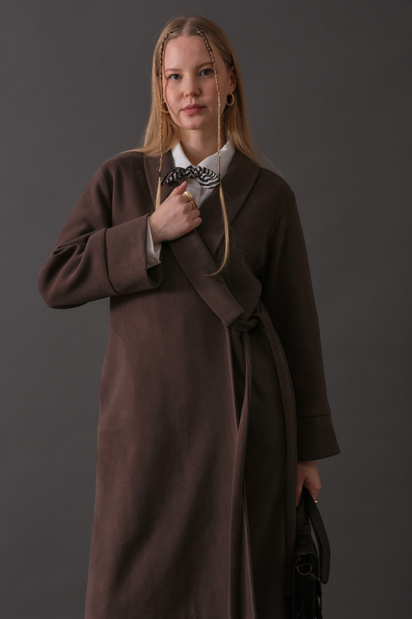 Kruvaze Bağlamalı Kaban Koyu Mürdüm - 4